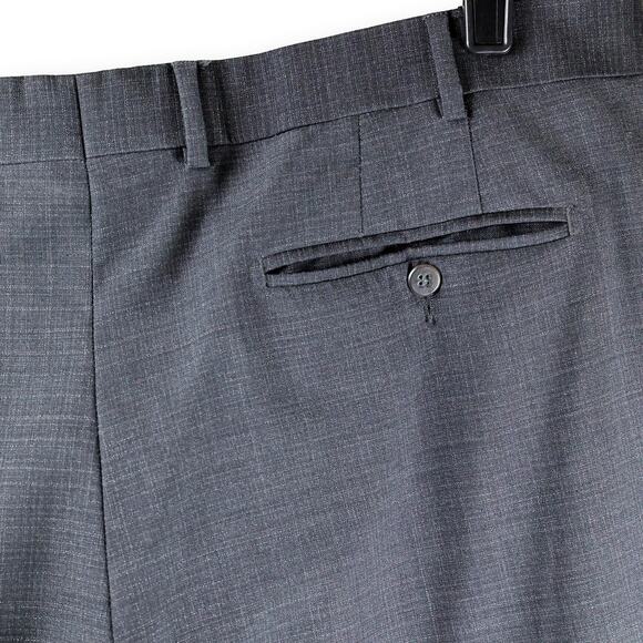 Zanella Mens Gray Dress Flat Front Pant 36 - Picture 6 of 9
